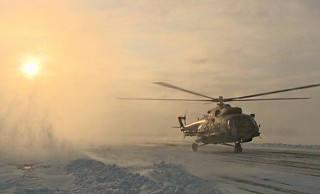 Взлет вертолета Ми-8