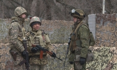 Работа миротворцев на блокпосту